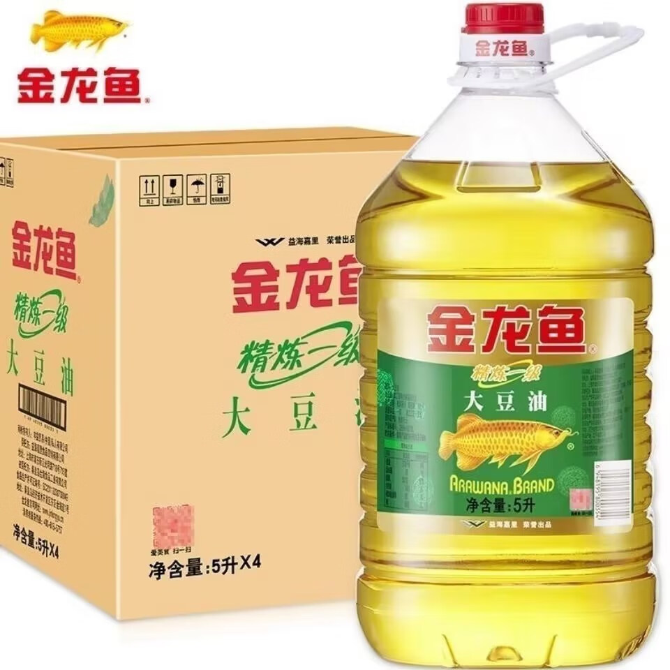 金龙鱼精炼一级大豆油5L 厨房里的万能之选，炒菜烘焙两相宜